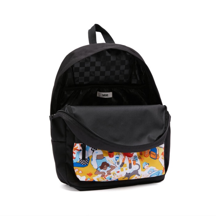 Vans Otw Művészeti Gyűjtemény Tian Futott Hátizsák Fekete