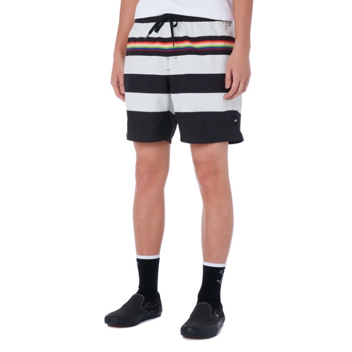 Vans Pride Csíkos Röplabda Boardshorts Fekete-szivárvány