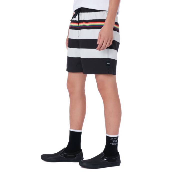 Vans Pride Csíkos Röplabda Boardshorts Fekete-szivárvány