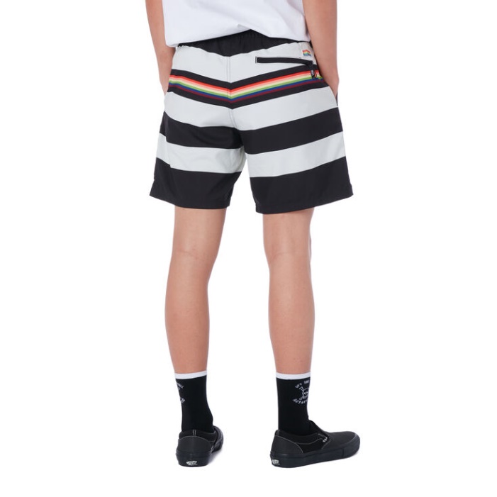 Vans Pride Csíkos Röplabda Boardshorts Fekete-szivárvány