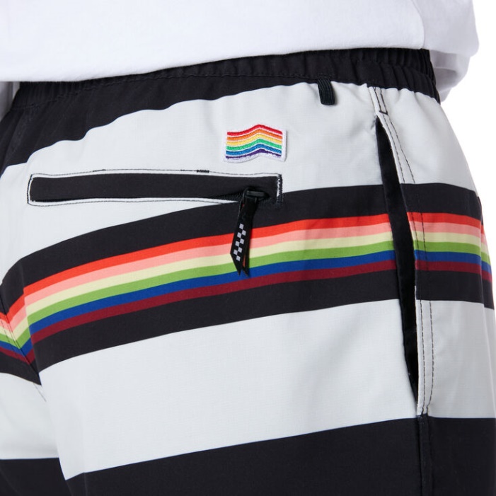 Vans Pride Csíkos Röplabda Boardshorts Fekete-szivárvány