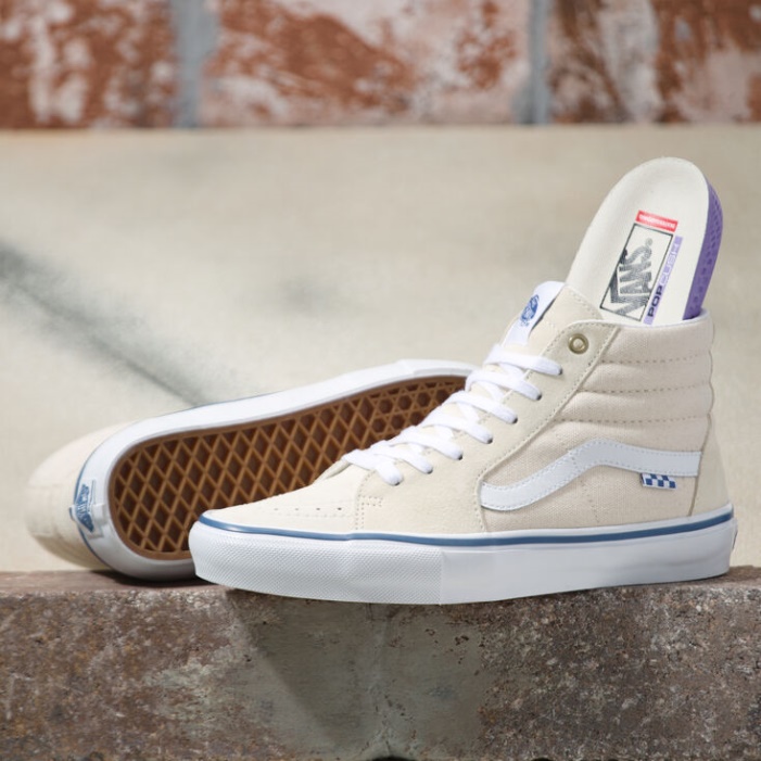 Vans Raw Canvas Skate Sk8-hi Raw Canvas Classic White