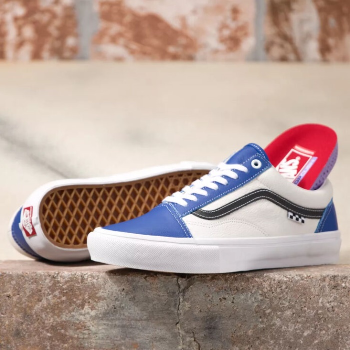 Furgonok Sport Bőr Korcsolya Old Skool True Blue-white