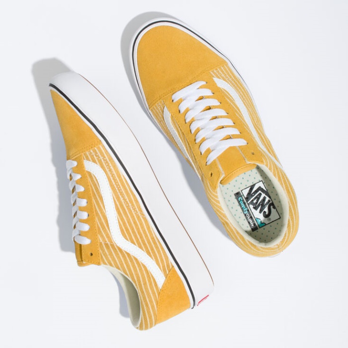 Vans Stripe Comfycush Old Skool Golden Glow-true White