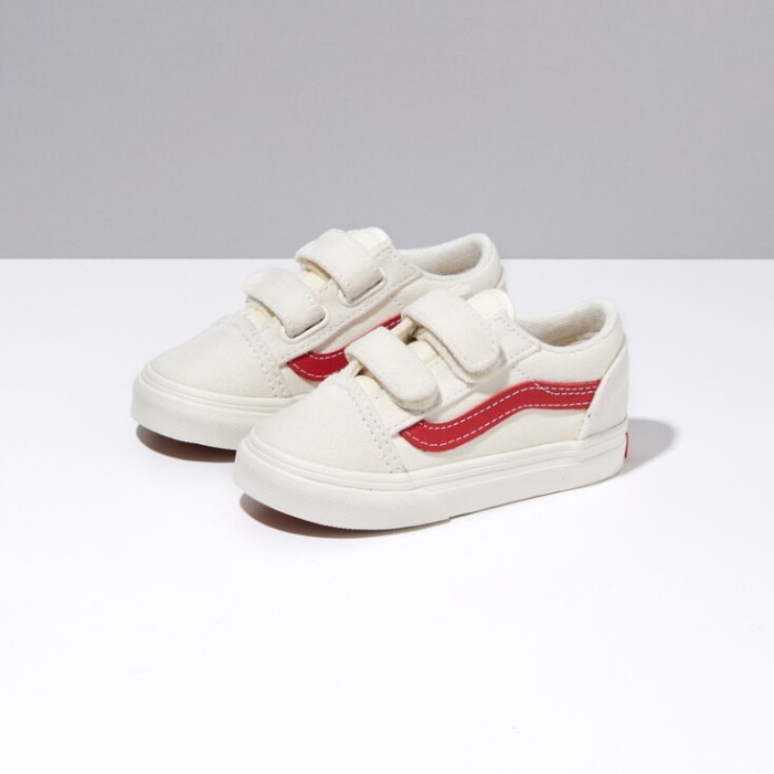 Vans Toddler Old Skool V Marshmallow-racing Piros