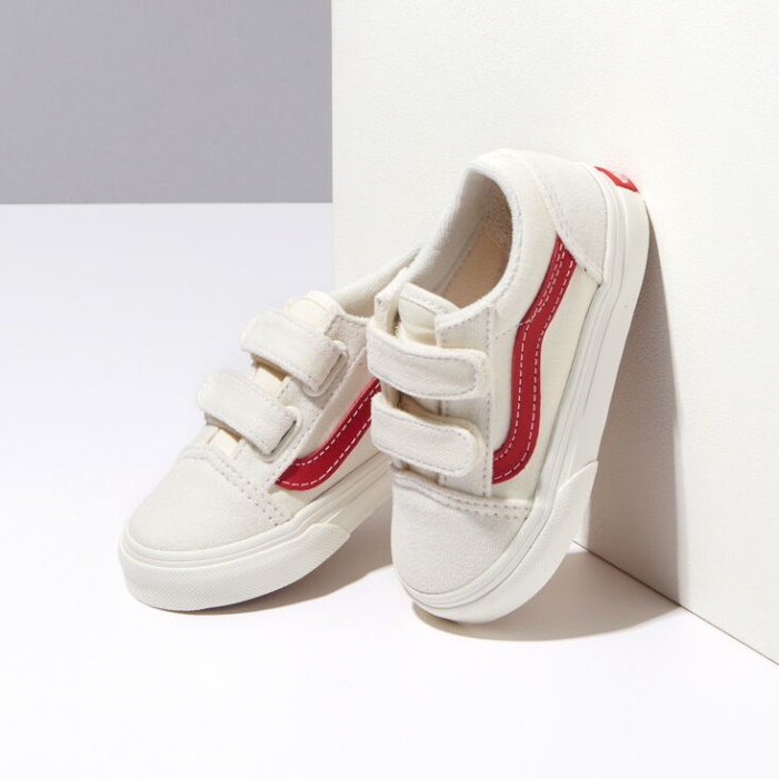 Vans Toddler Old Skool V Marshmallow-racing Piros