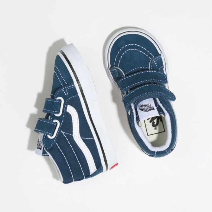 Vans Toddler Sk8-mid Reissue V Black-racing Piros