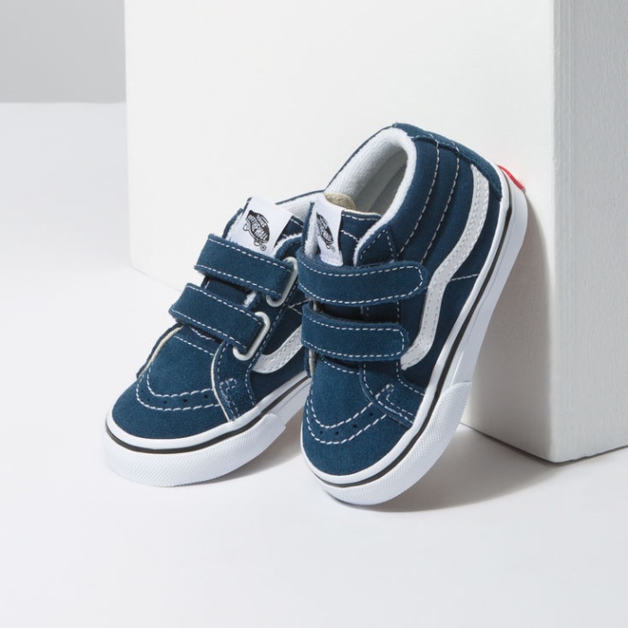 Vans Toddler Sk8-mid Reissue V Black-racing Piros