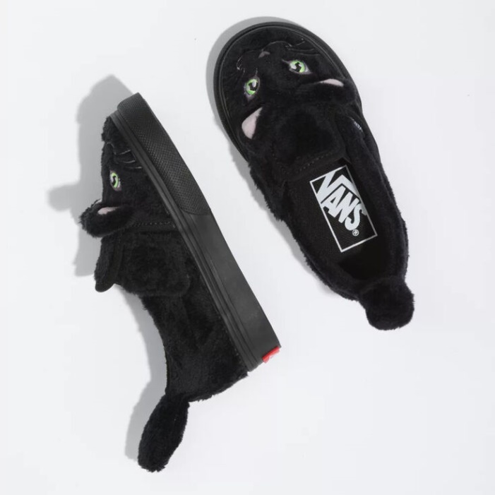 Vans Toddler Slip-on V Macska Fekete-igazi Fehér