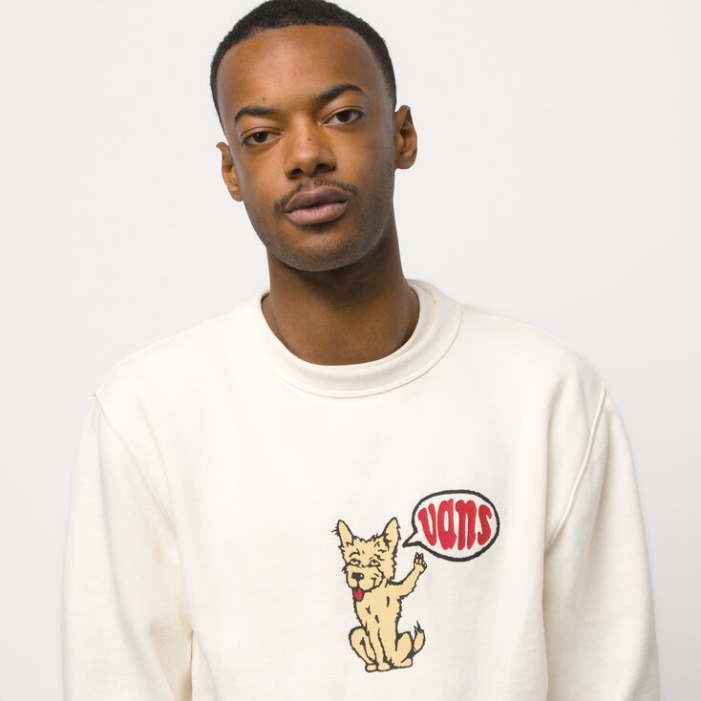 Vans Tyson Peterson Versa Standard Legénységi Pulóver Antik Fehér