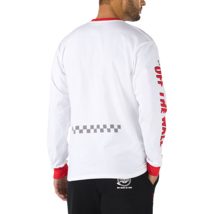 Vans X Se Bikes Hosszú Ujjú Póló Fehér-high Risk Piros