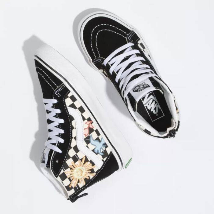 Furgonok X Skateistan Kids Sk8-hi Zip Checkerboard