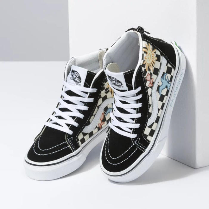 Furgonok X Skateistan Kids Sk8-hi Zip Checkerboard