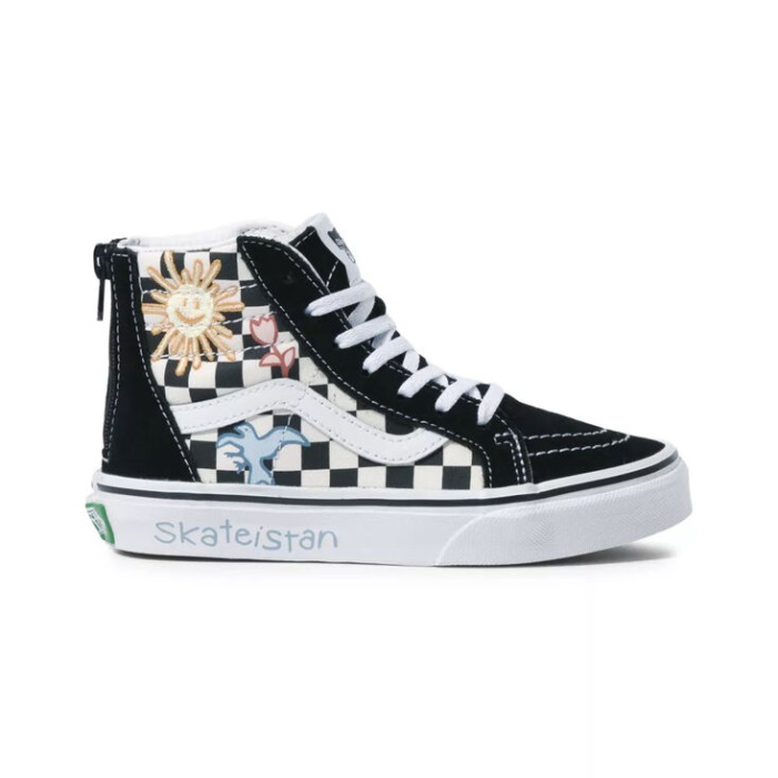 Furgonok X Skateistan Kids Sk8-hi Zip Checkerboard