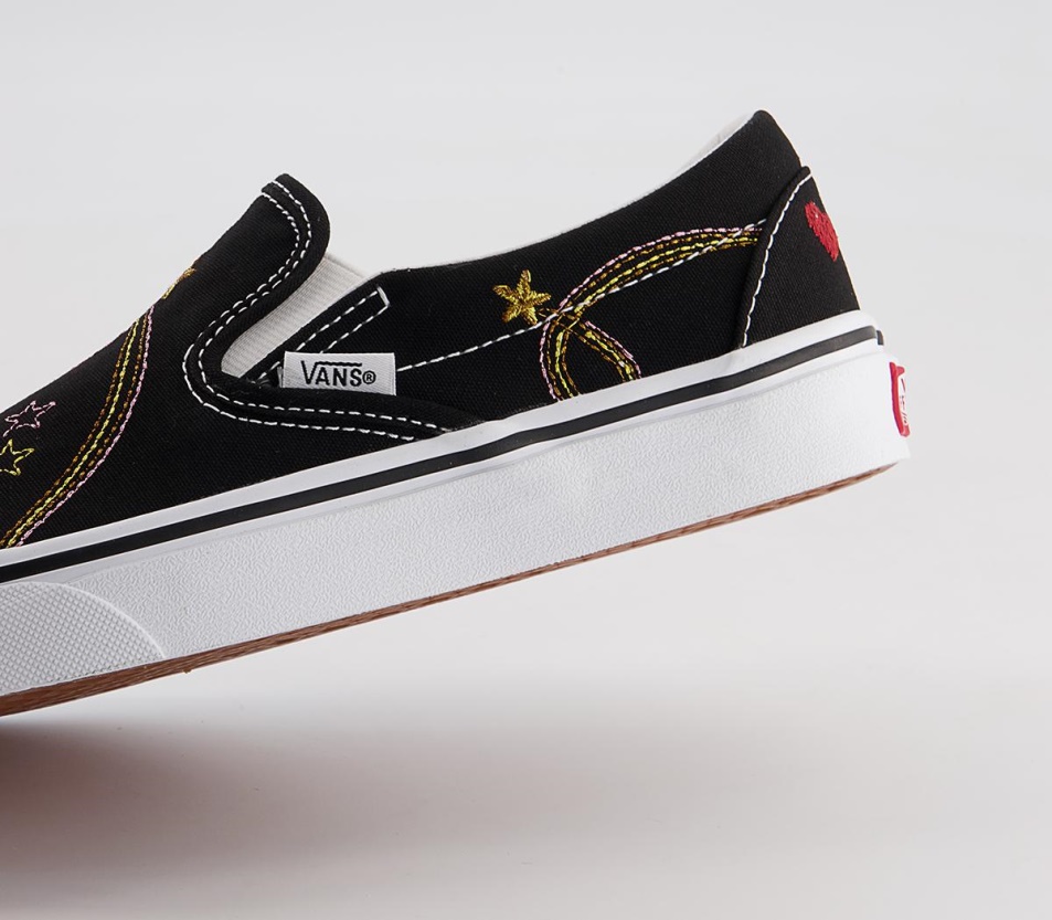 Kisteherautók Klasszikus Slip On Edzőcipő Fekete Arany Csillag