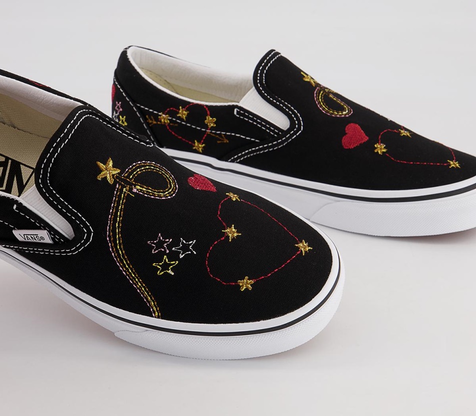 Kisteherautók Klasszikus Slip On Edzőcipő Fekete Arany Csillag