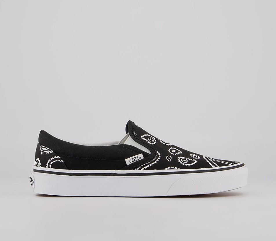 Vans Klasszikus Slip On Edzőcipő Paisley Fekete Fehér