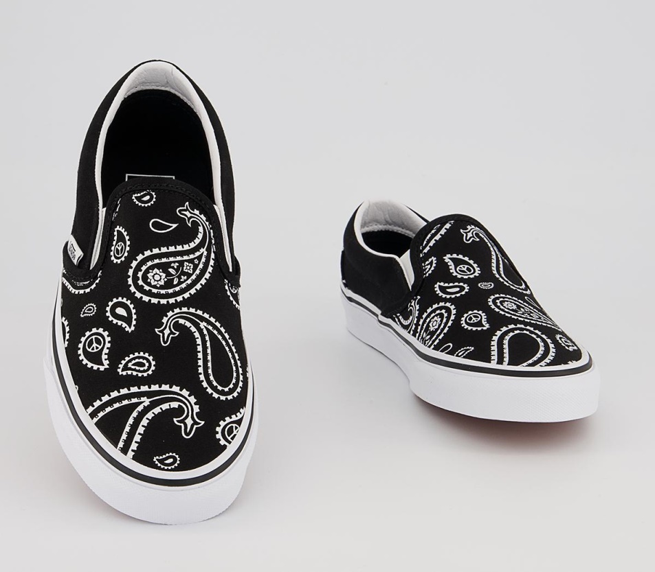 Vans Klasszikus Slip On Edzőcipő Paisley Fekete Fehér
