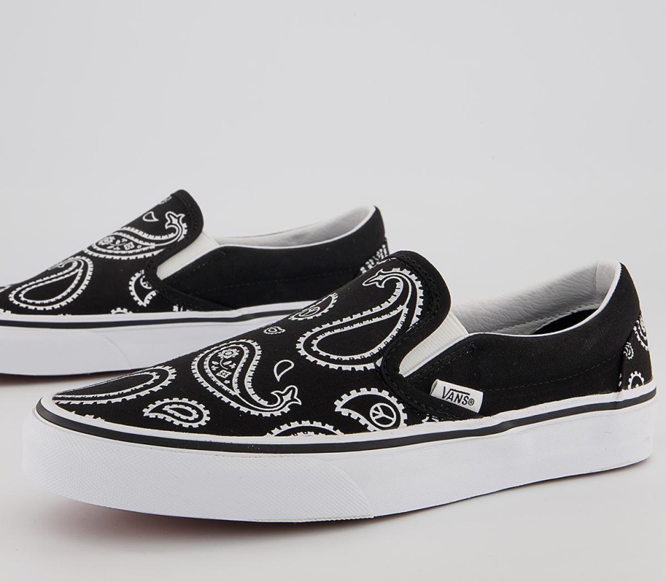 Vans Klasszikus Slip On Edzőcipő Paisley Fekete Fehér