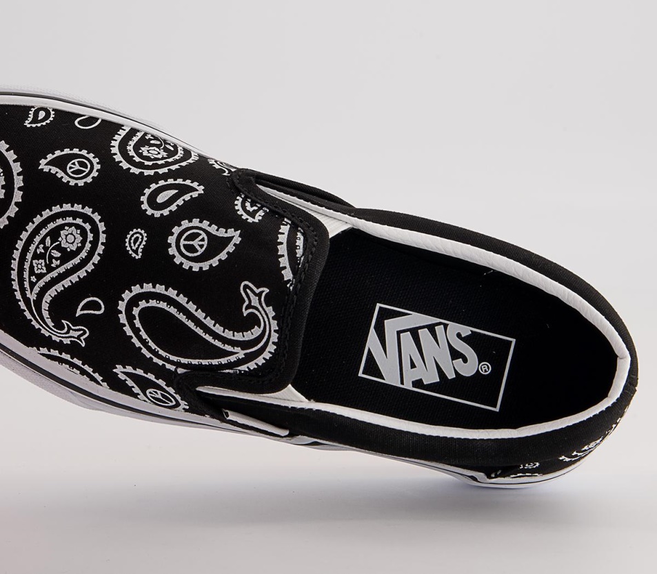 Vans Klasszikus Slip On Edzőcipő Paisley Fekete Fehér