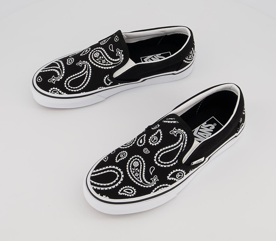 Vans Klasszikus Slip On Edzőcipő Paisley Fekete Fehér