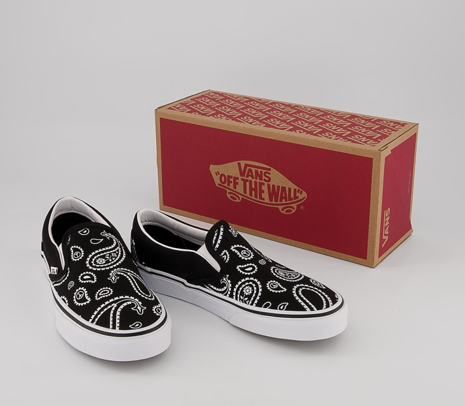 Vans Klasszikus Slip On Edzőcipő Paisley Fekete Fehér