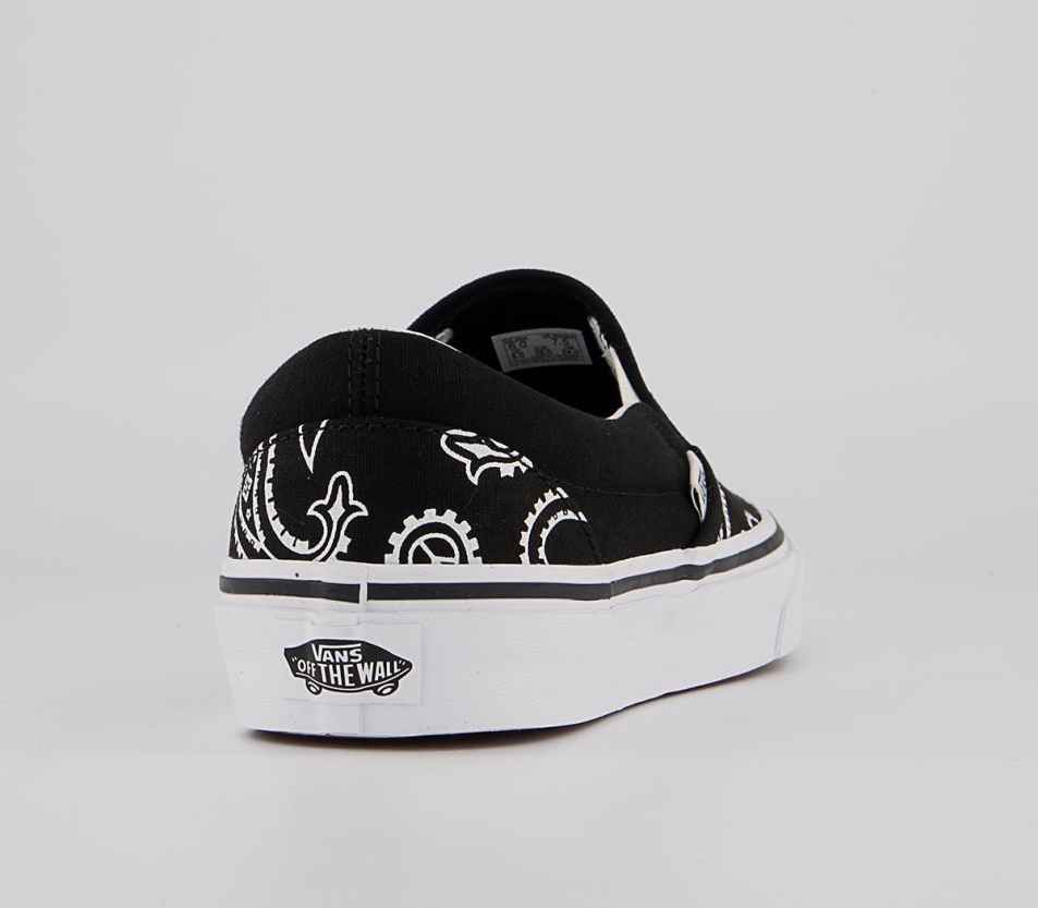 Vans Klasszikus Slip On Edzőcipő Paisley Fekete Fehér