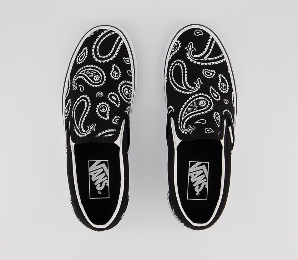Vans Klasszikus Slip On Edzőcipő Paisley Fekete Fehér