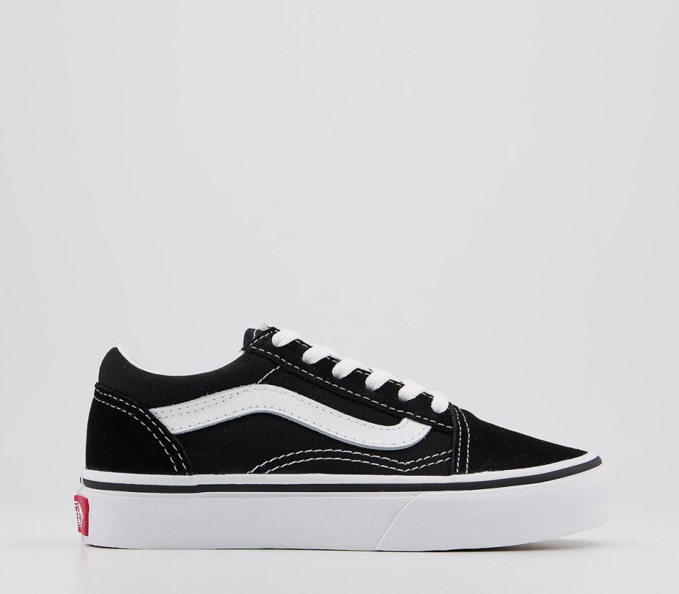 Vans Old Skool Csipke Gyerek Edzőcipő Fekete Igaz Fehér