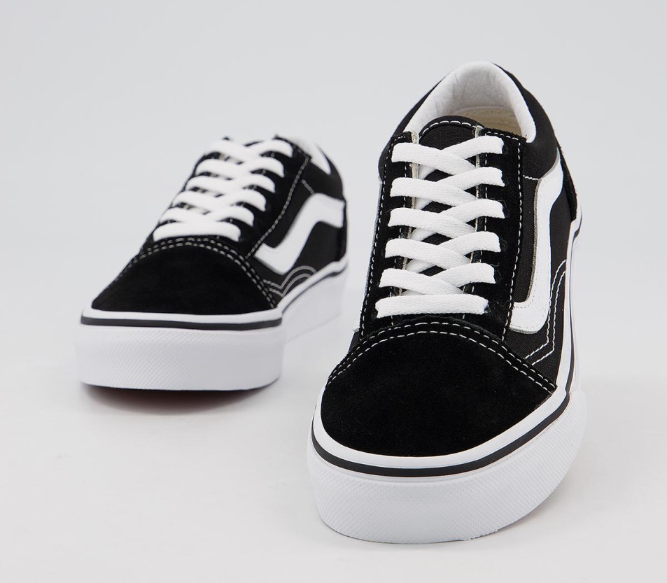 Vans Old Skool Csipke Gyerek Edzőcipő Fekete Igaz Fehér
