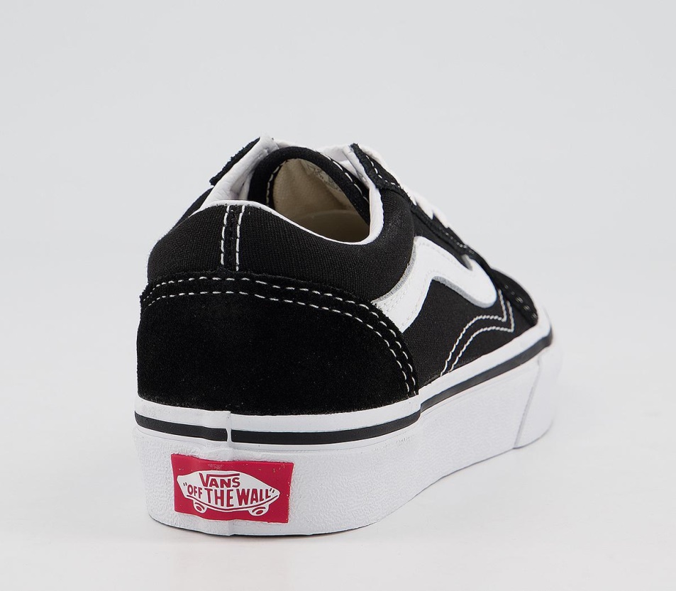 Vans Old Skool Csipke Gyerek Edzőcipő Fekete Igaz Fehér