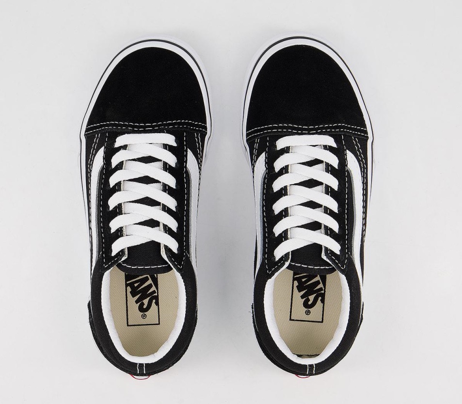 Vans Old Skool Csipke Gyerek Edzőcipő Fekete Igaz Fehér