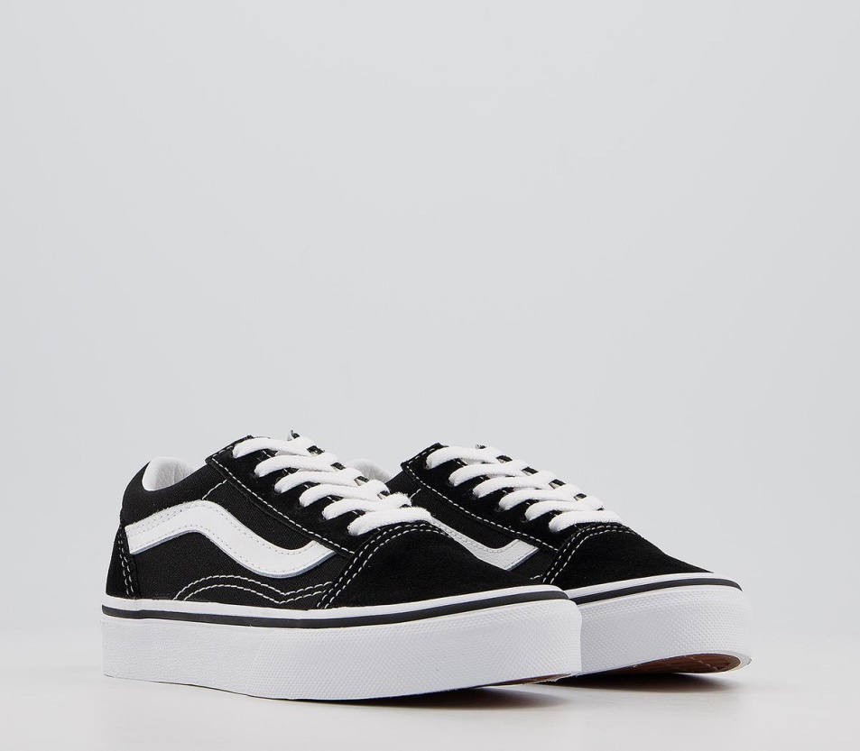 Vans Old Skool Csipke Gyerek Edzőcipő Fekete Igaz Fehér
