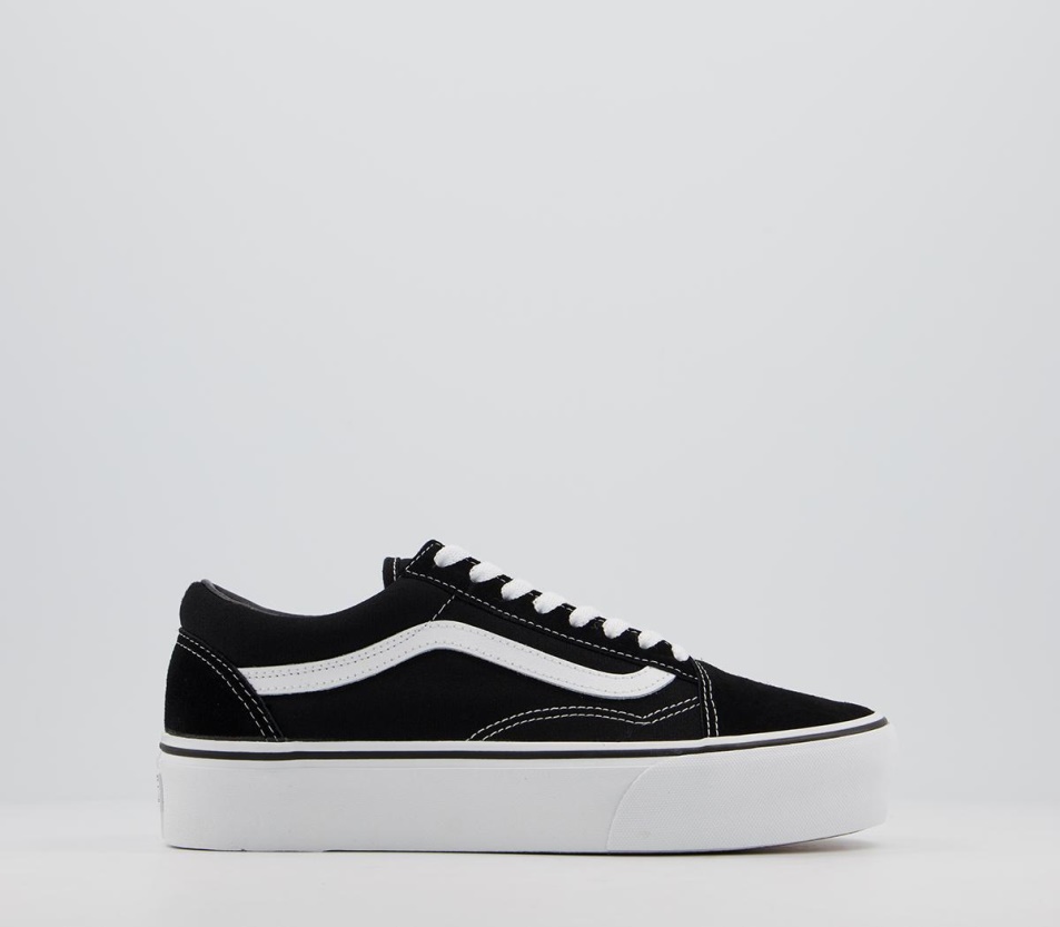Vans Old Skool Platform Edzőcipő Fekete Fehér