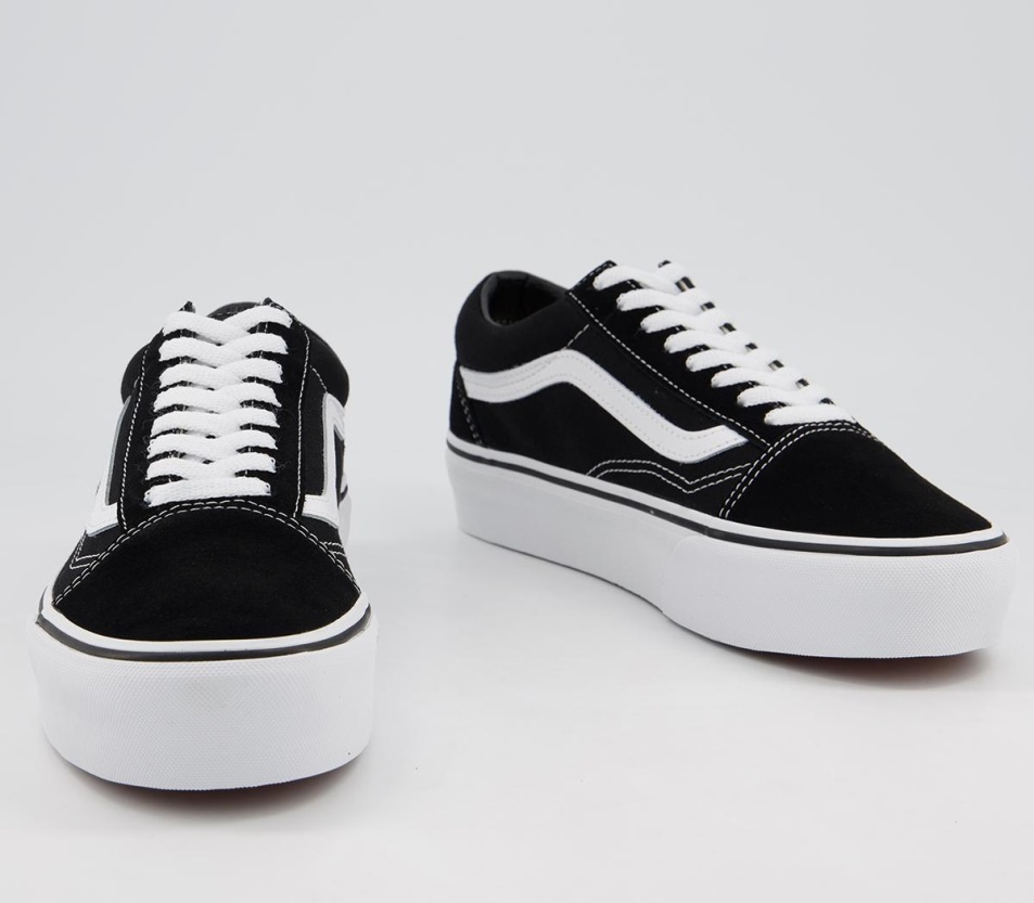 Vans Old Skool Platform Edzőcipő Fekete Fehér