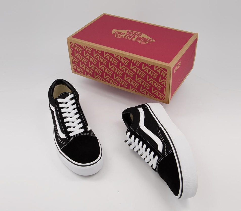 Vans Old Skool Platform Edzőcipő Fekete Fehér