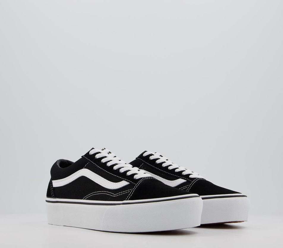 Vans Old Skool Platform Edzőcipő Fekete Fehér