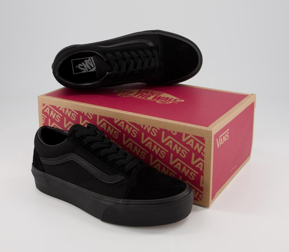 Vans Old Skool Platform Edzőcipő Fekete