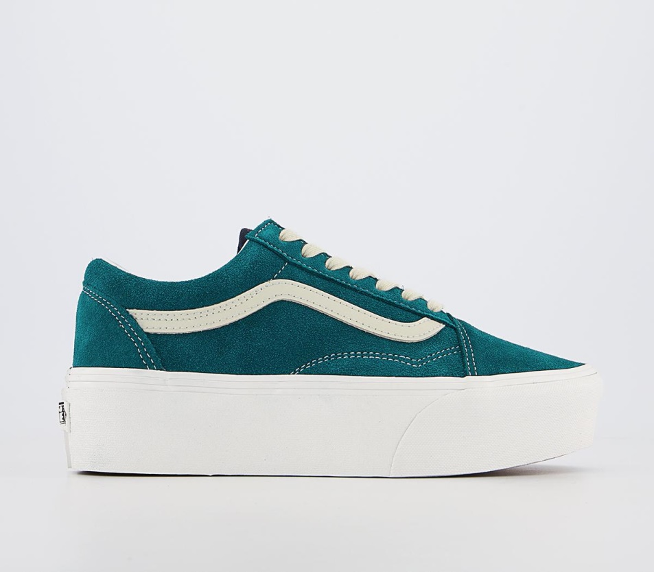 Vans Old Skool Stackform Edzőcipő Egyetemi Velúr Mély Kékeszöld