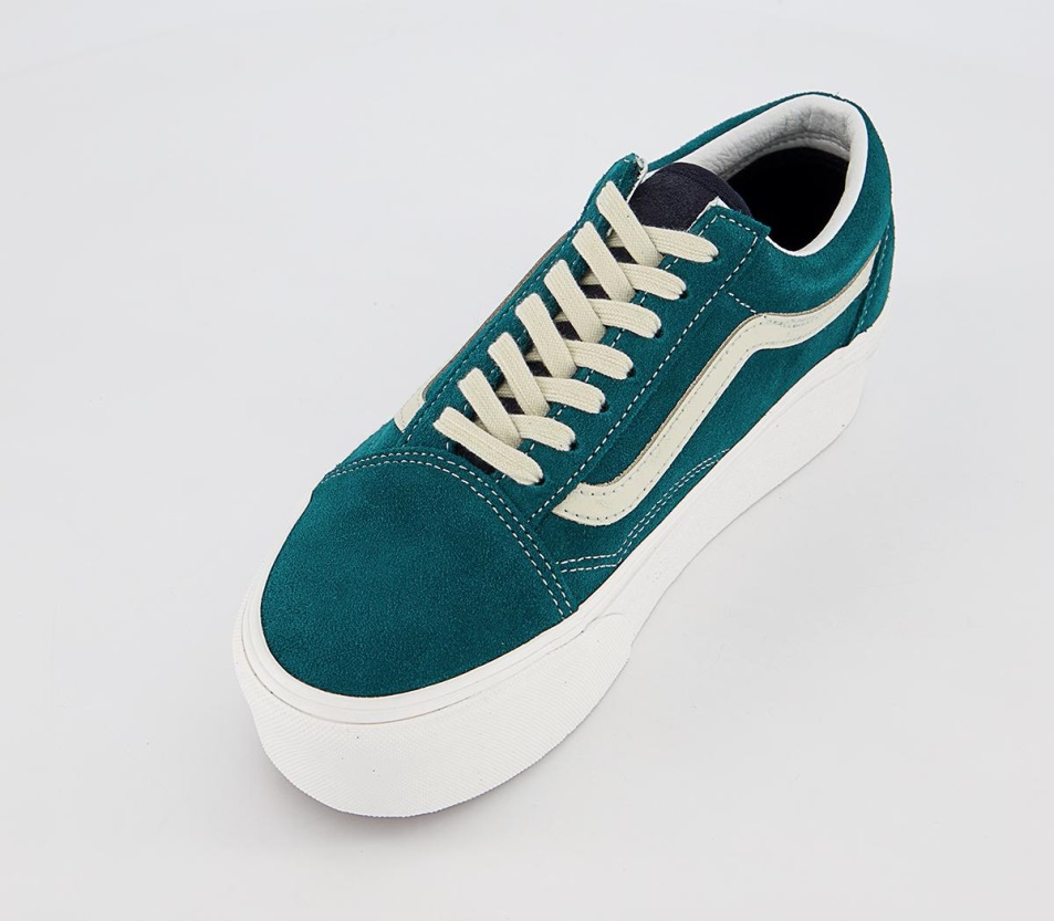 Vans Old Skool Stackform Edzőcipő Egyetemi Velúr Mély Kékeszöld