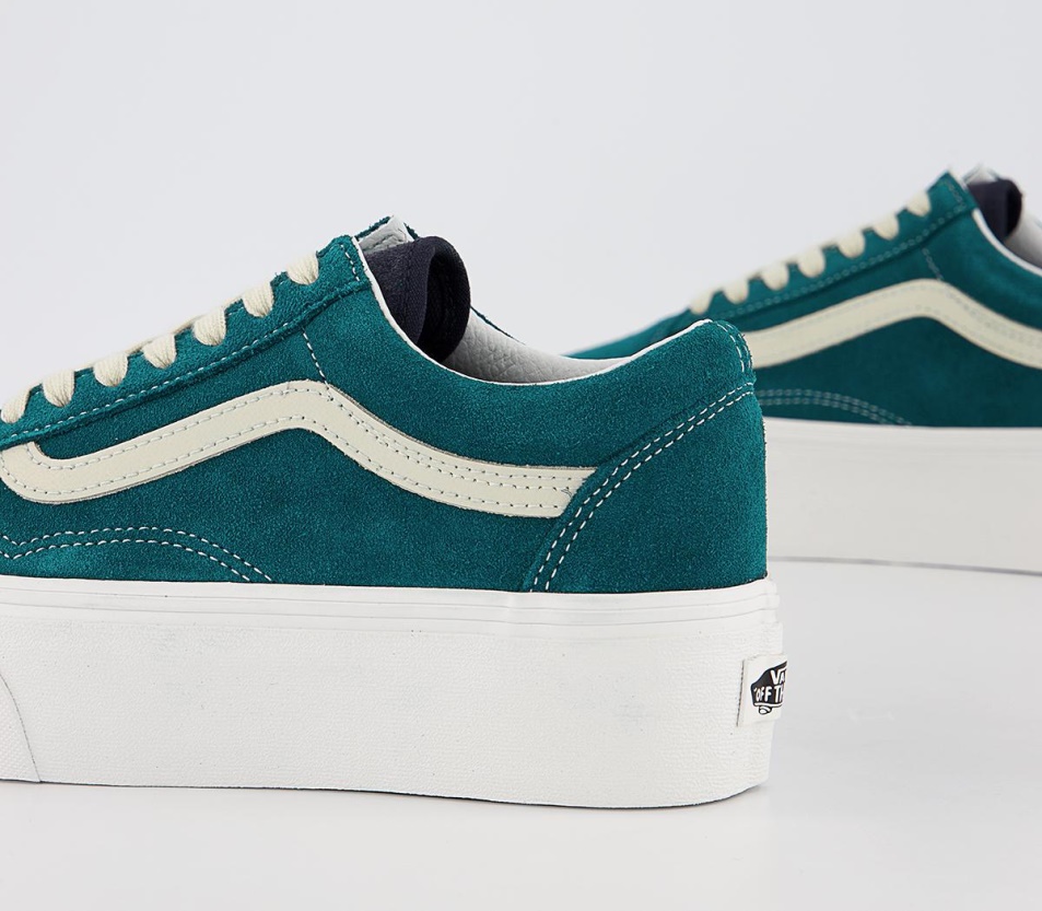 Vans Old Skool Stackform Edzőcipő Egyetemi Velúr Mély Kékeszöld