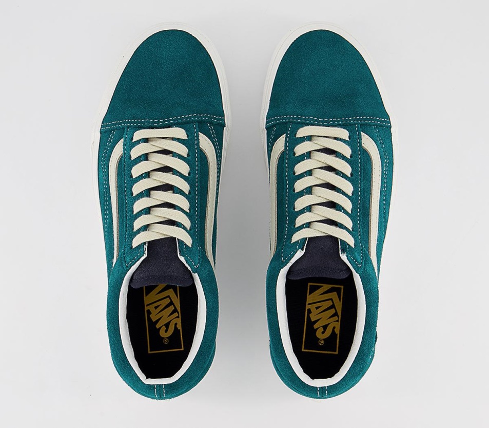 Vans Old Skool Stackform Edzőcipő Egyetemi Velúr Mély Kékeszöld