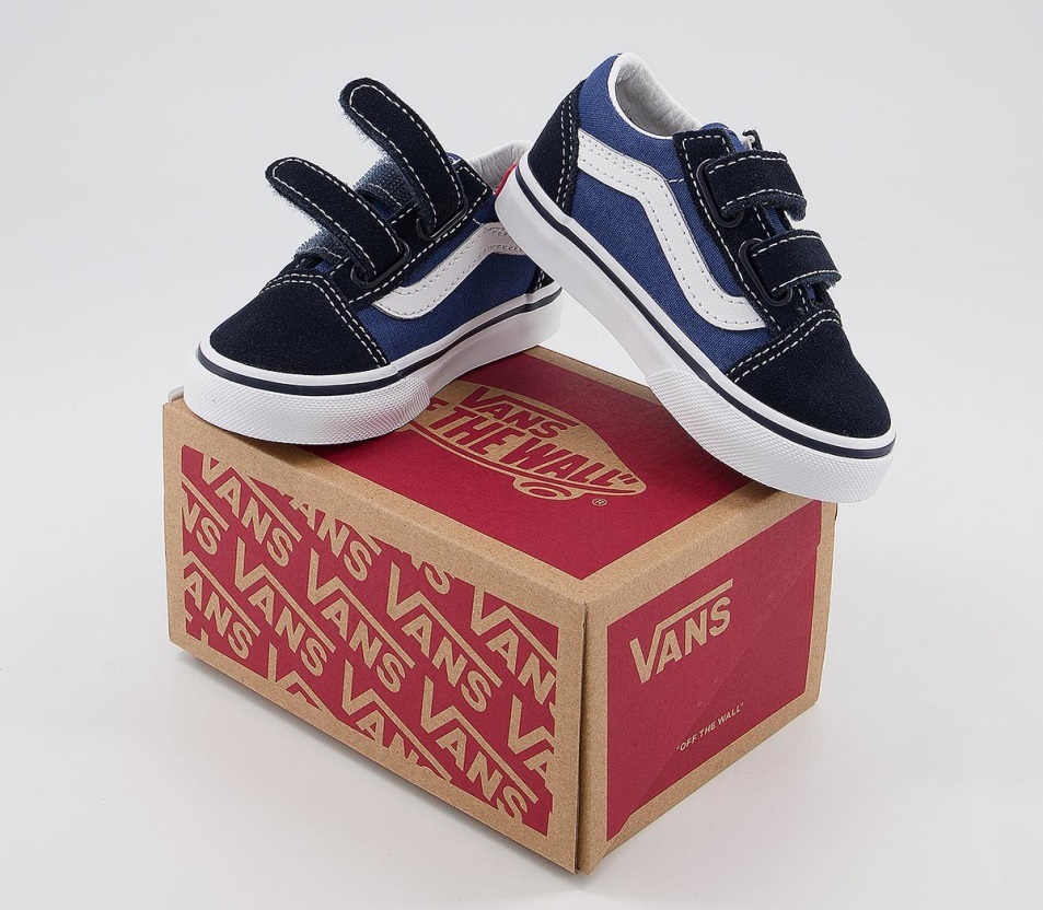 Vans Old Skool Toddler Tornacipő Sötétkék Igaz Fehér