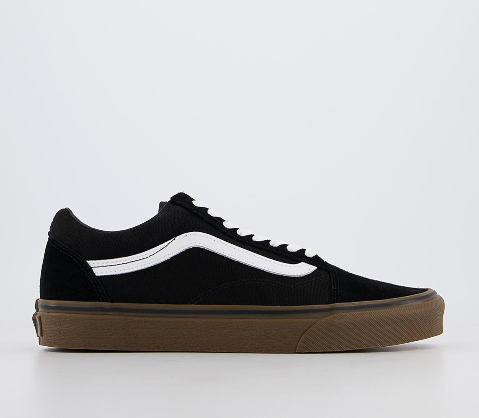 Vans Old Skool Edzőcipő Fekete Fehér Gumi Fehér Fehér