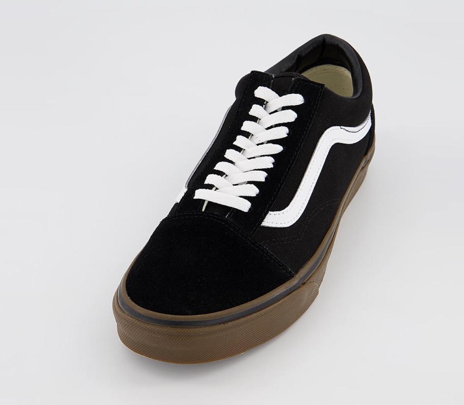 Vans Old Skool Edzőcipő Fekete Fehér Gumi Fehér Fehér