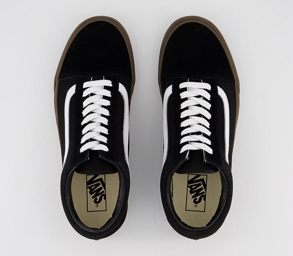 Vans Old Skool Edzőcipő Fekete Fehér Gumi Fehér Fehér