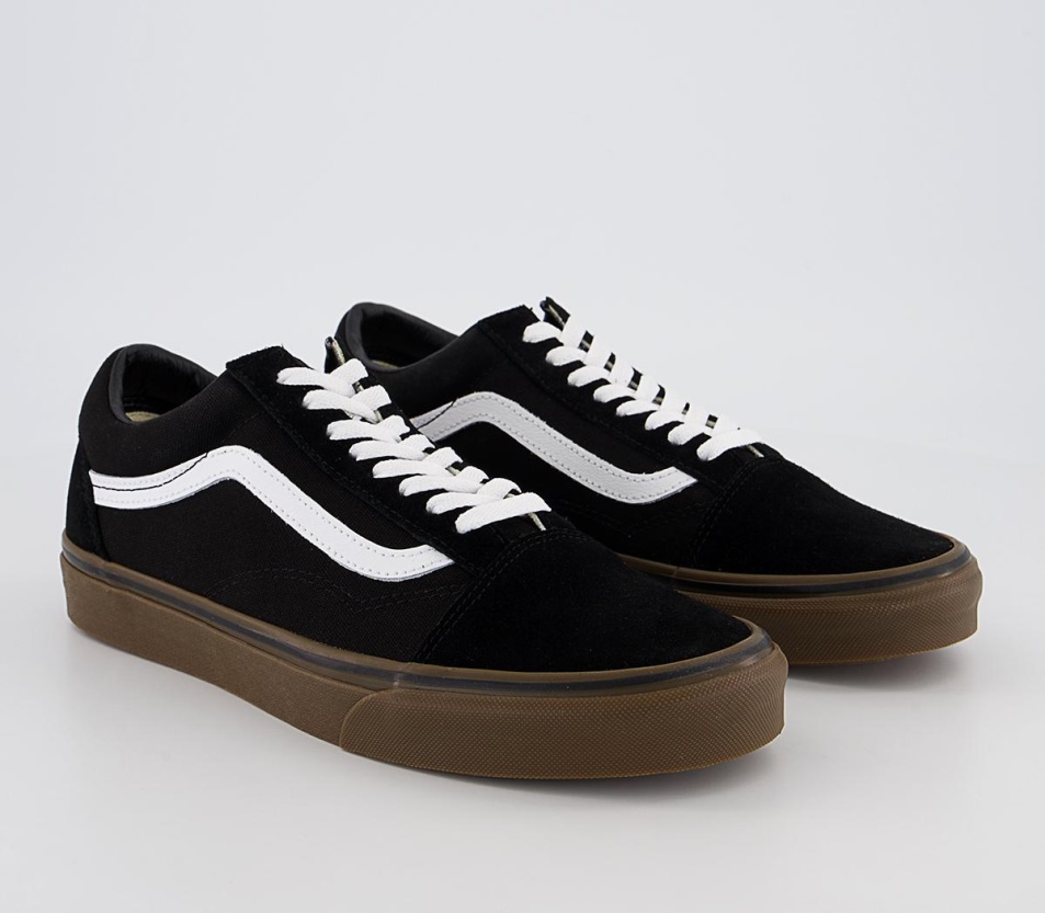 Vans Old Skool Edzőcipő Fekete Fehér Gumi Fehér Fehér