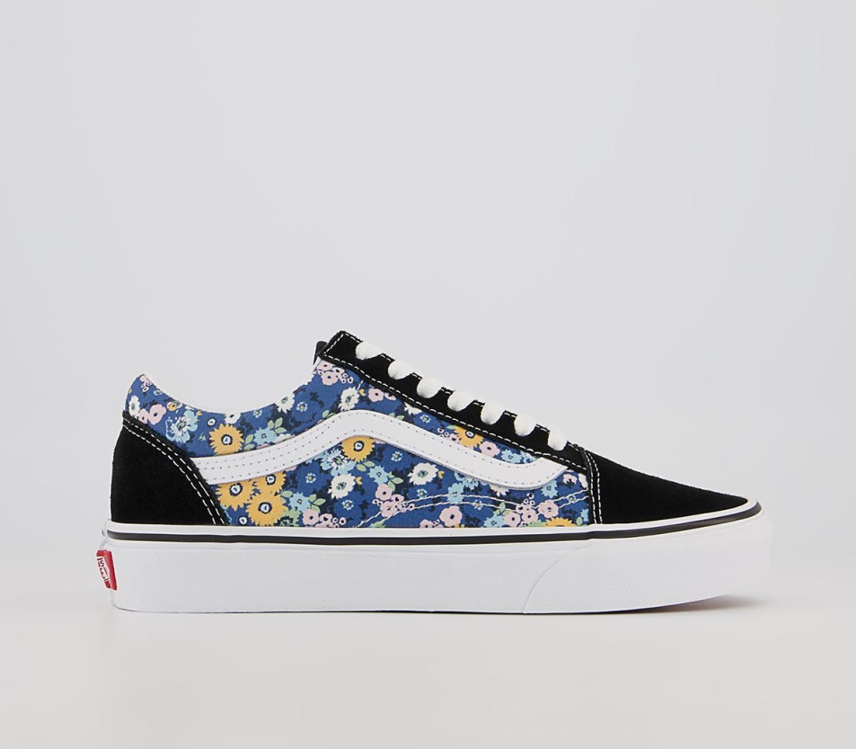 Vans Old Skool Edzőcipő Virágos Fekete Fehér