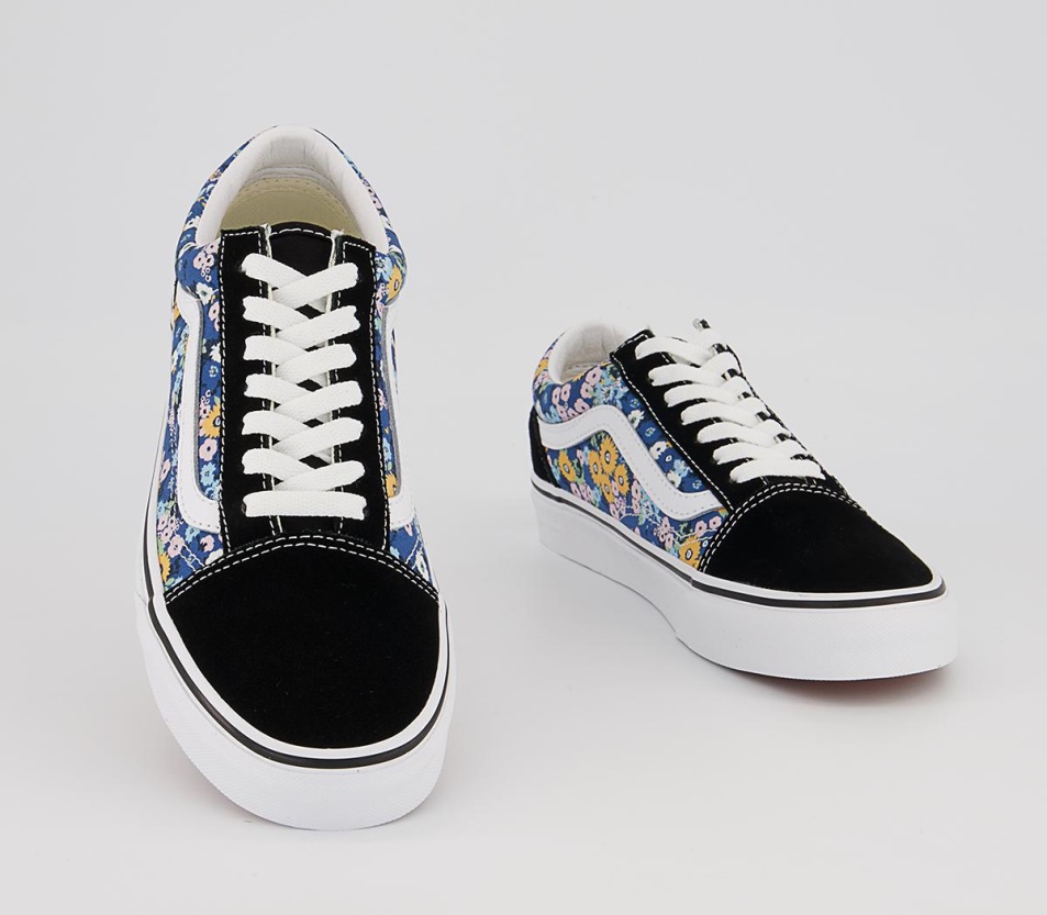Vans Old Skool Edzőcipő Virágos Fekete Fehér