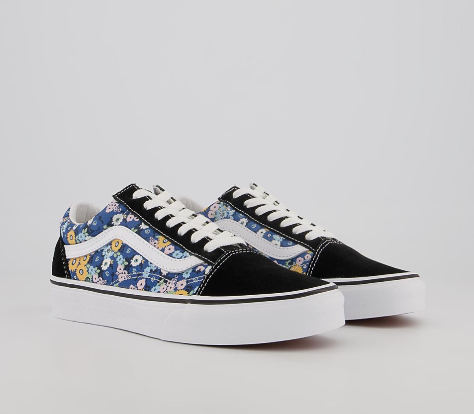 Vans Old Skool Edzőcipő Virágos Fekete Fehér